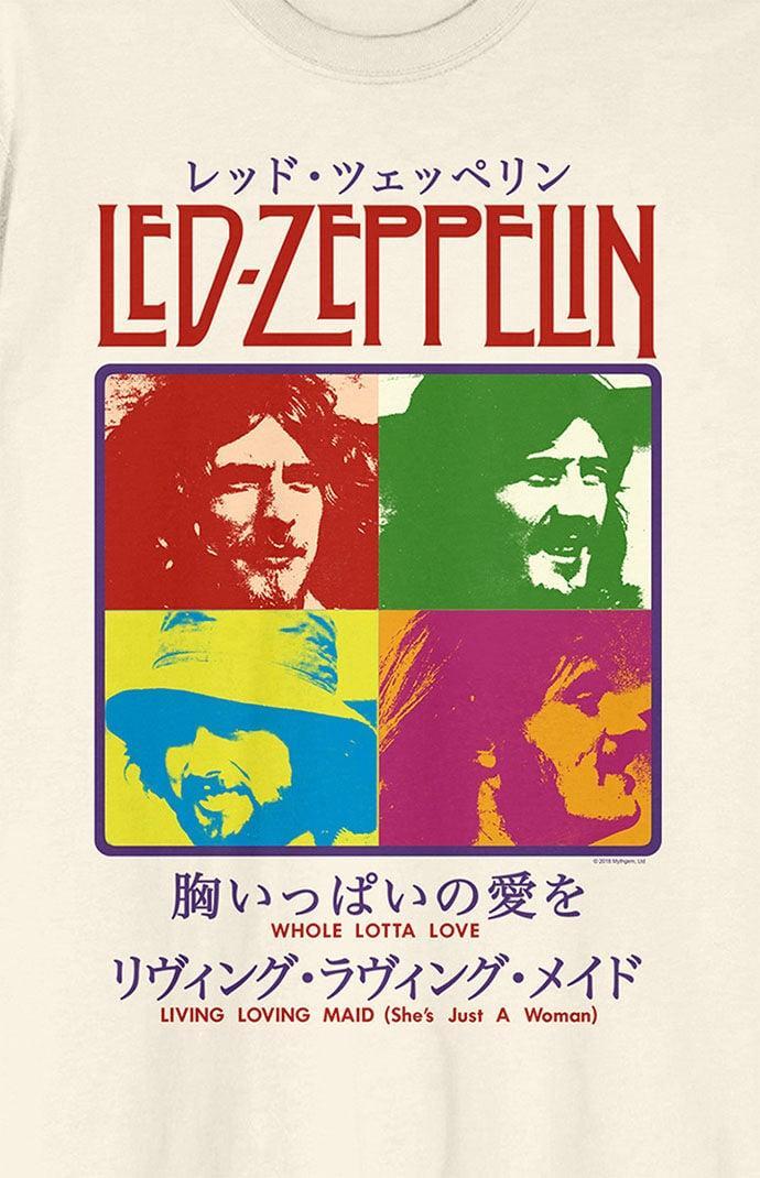 Men's Led Zeppelin Colorful Portraits Japanese Graphic Tee, Size: XL, Beige Product Image