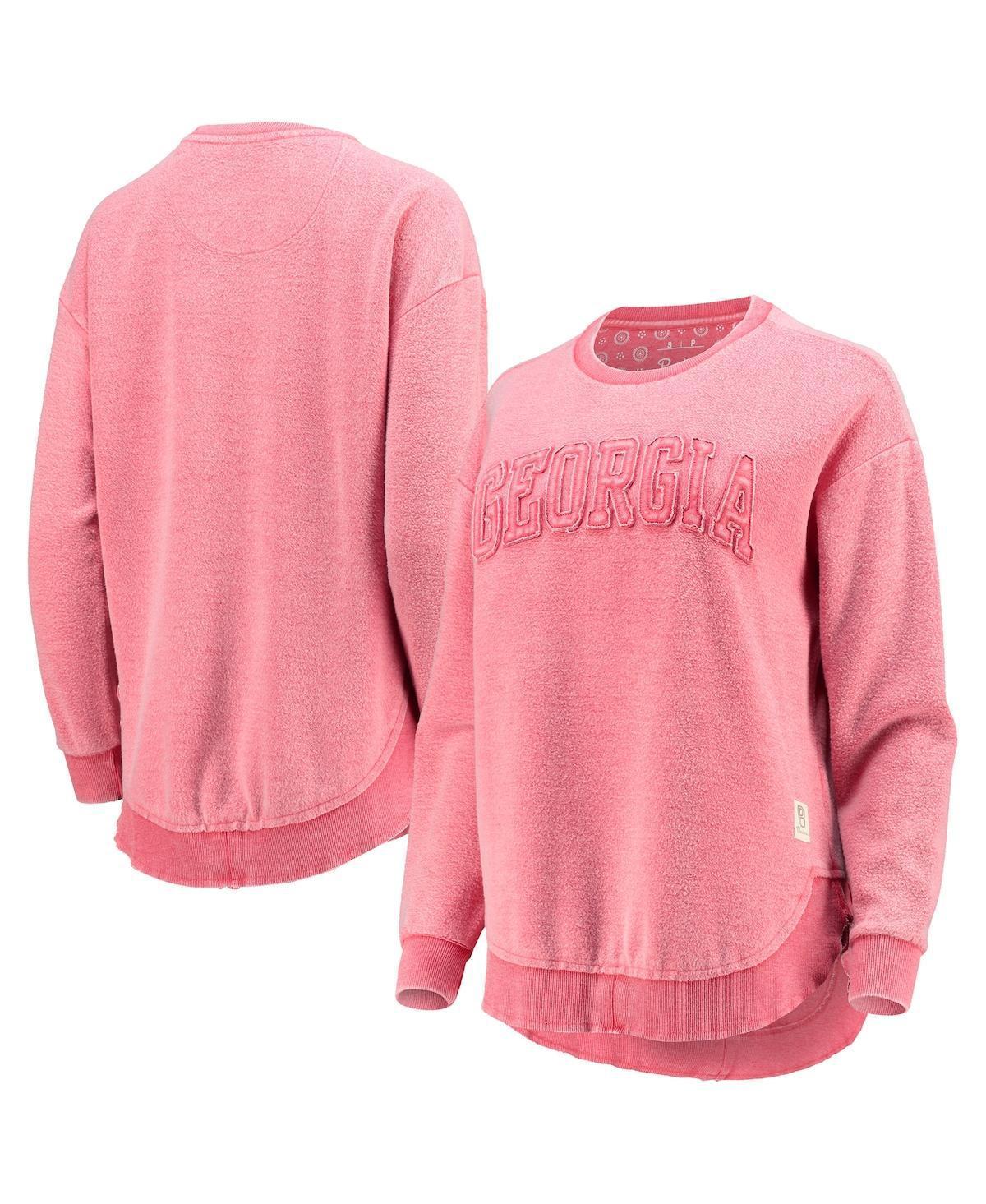 Women's Pressbox Red Georgia Bulldogs Ponchoville Pullover Sweatshirt, Size: Small Product Image