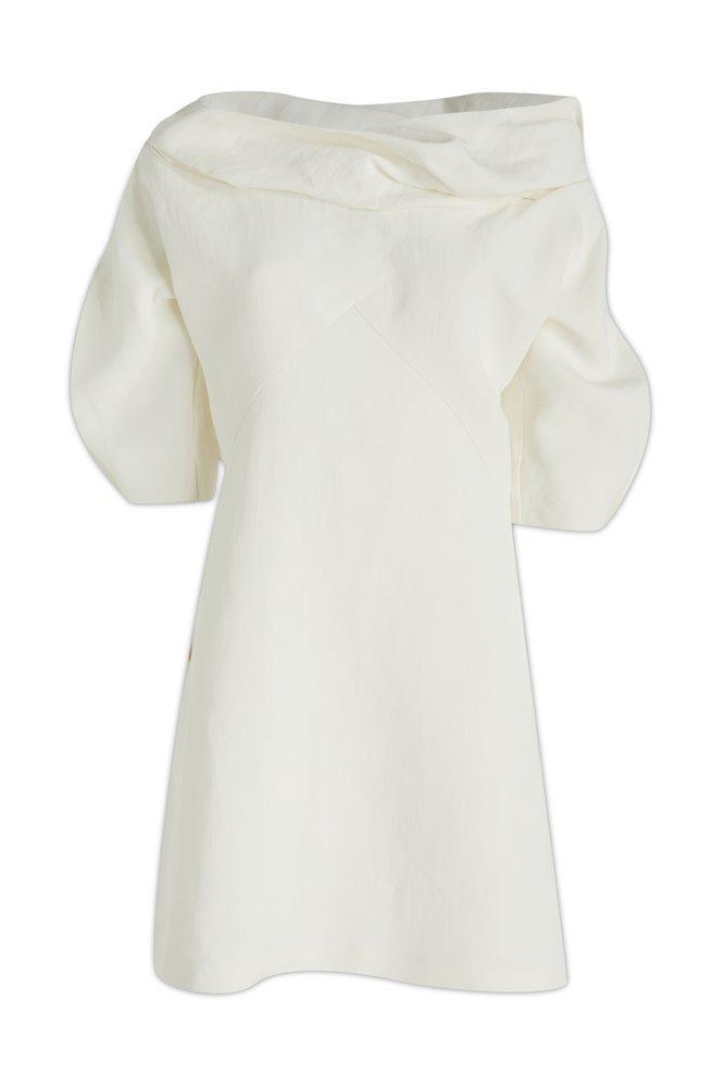 JIL SANDER Ruched Short In White Product Image