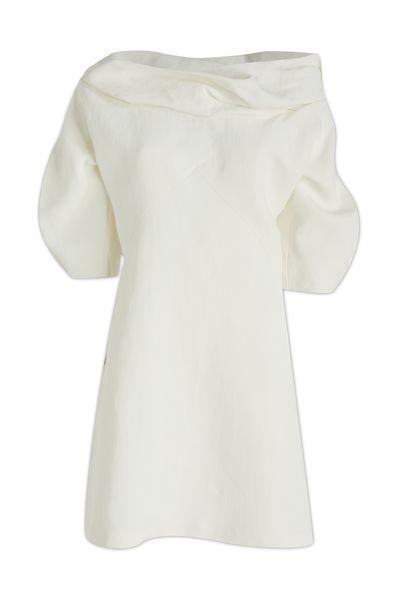JIL SANDER Ruched Short In White Product Image