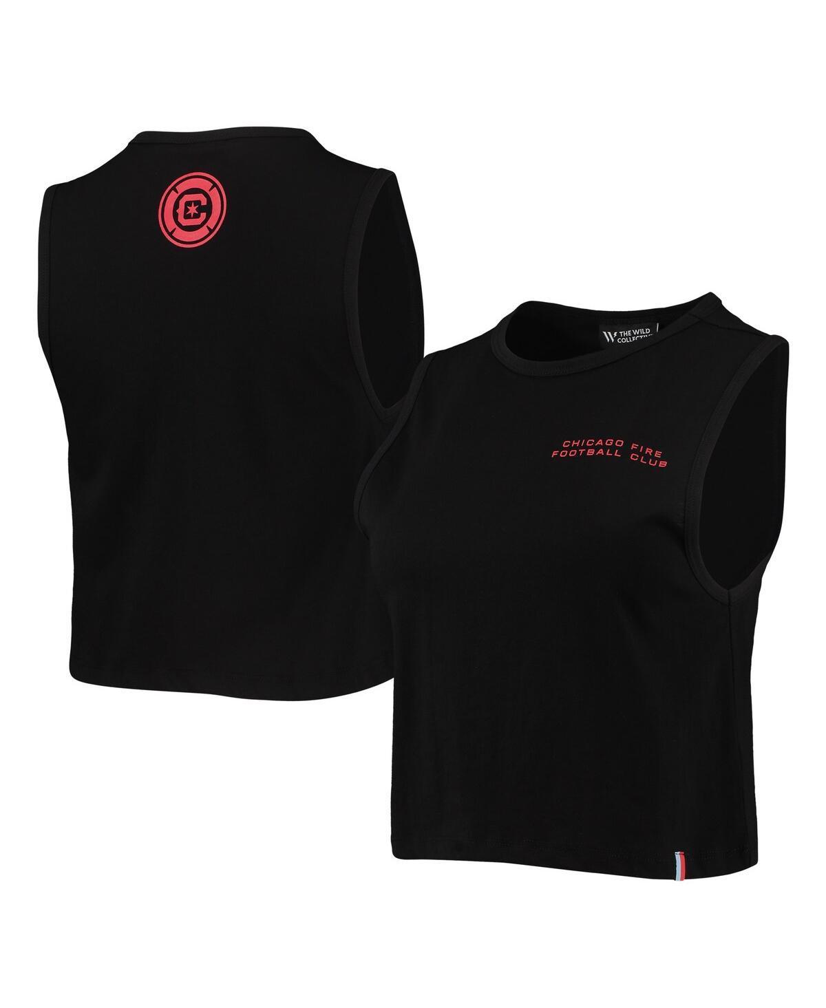 Women's The Wild Collective Black Chicago Fire Crop Muscle Tri-Blend Tank Top, Size: Medium, Cfs Black Product Image