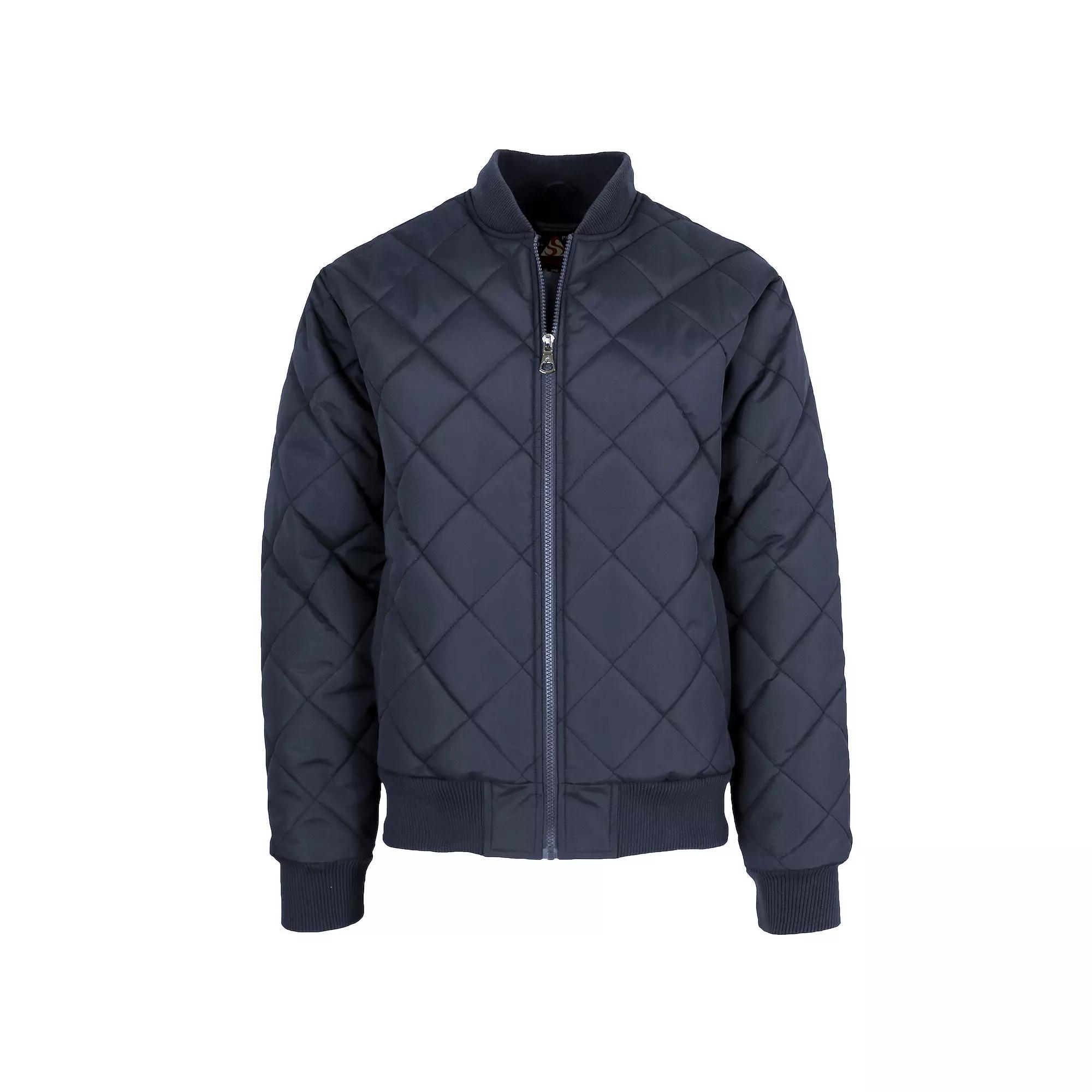 Men's Spire by Galaxy Heavyweight Quilted Bomber Jacket, Size: Medium, Blue Product Image