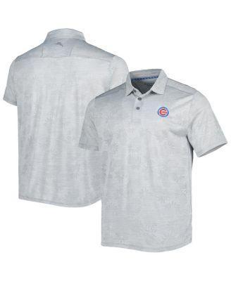 Mens Tommy Bahama Gray Chicago Cubs IslandZone Pineapple Palm Coast Polo Shirt Product Image