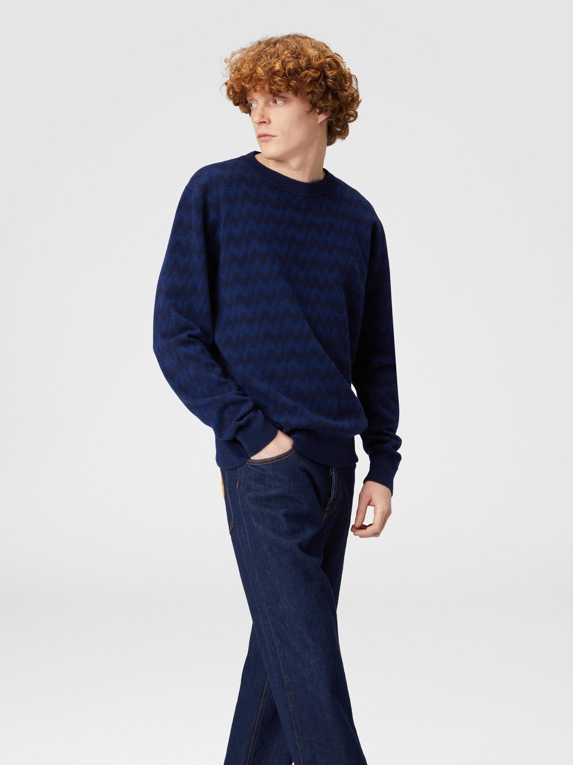 Zigzag wool and cashmere crewneck pullover Product Image