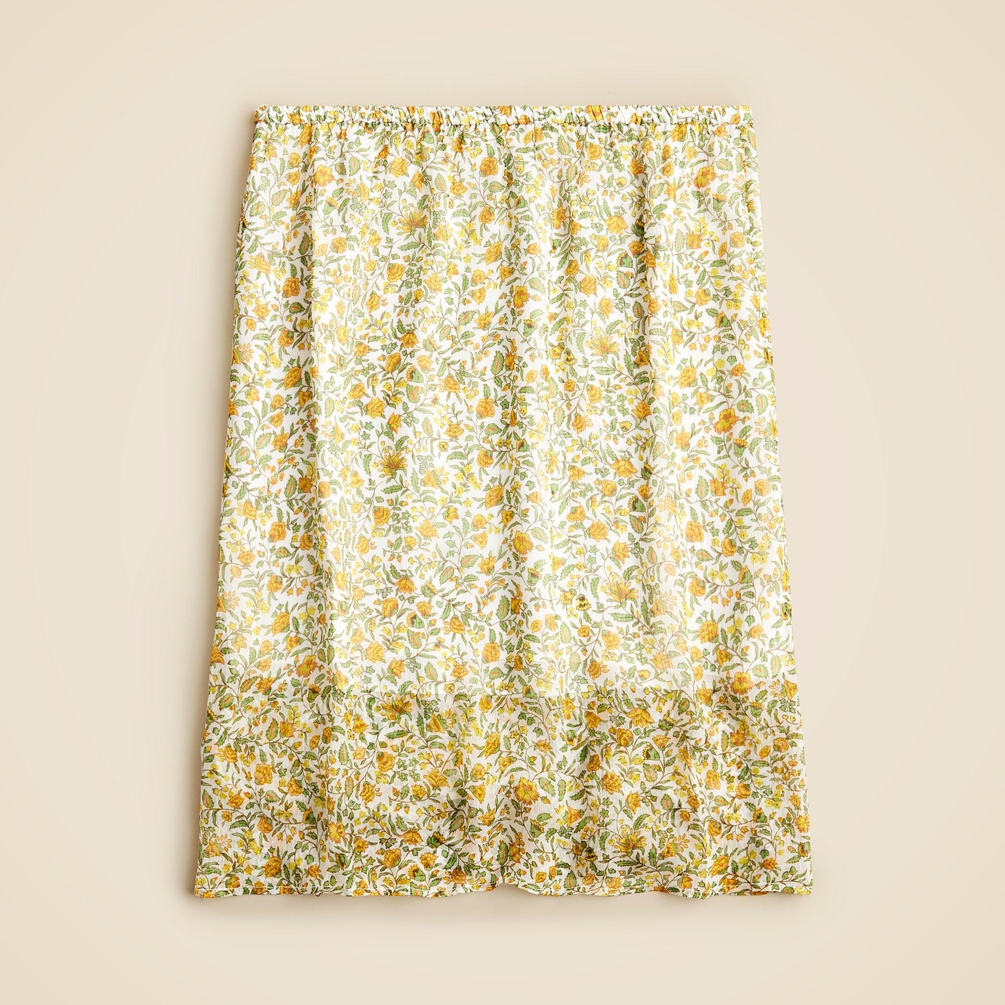 Gwen knee-length layered slip skirt in crinkle chiffon Product Image