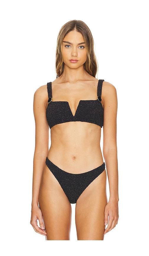 Metallic Jacquard Bikini Top PatBO Product Image