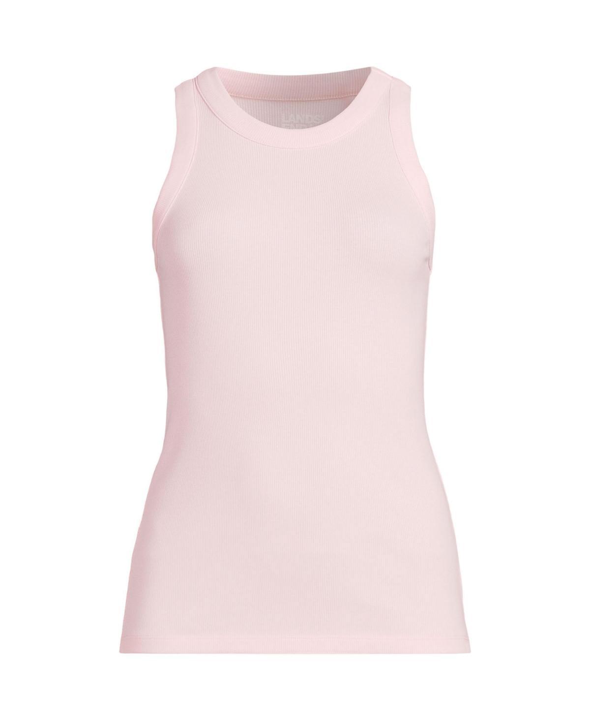 Women's Lands' End Crew Neck Tank Top, Size: XL, White Product Image