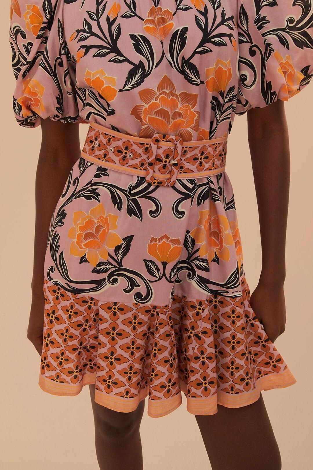 Arabesque Floral Lilac Mini Dress, ARABESQUE FLORAL LILAC / XS Product Image
