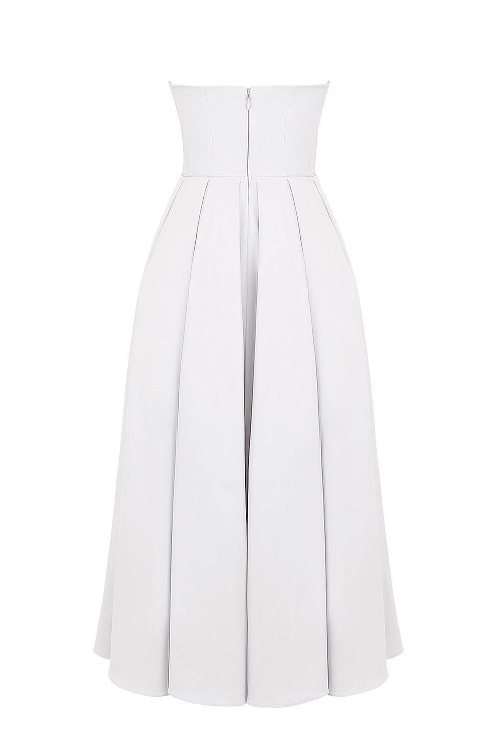 Audrey White Strapless Midi Sundress Product Image