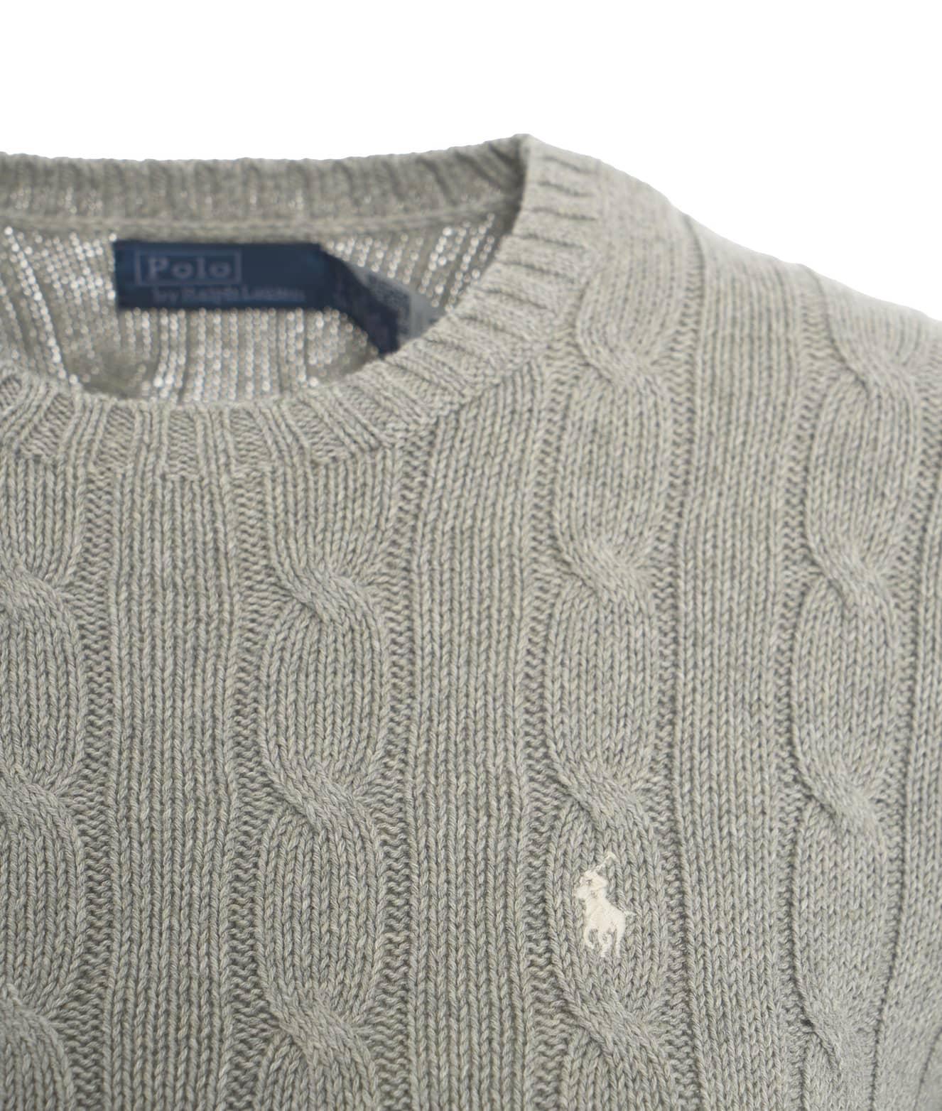 Cable knit sweater with logo embroidery Product Image