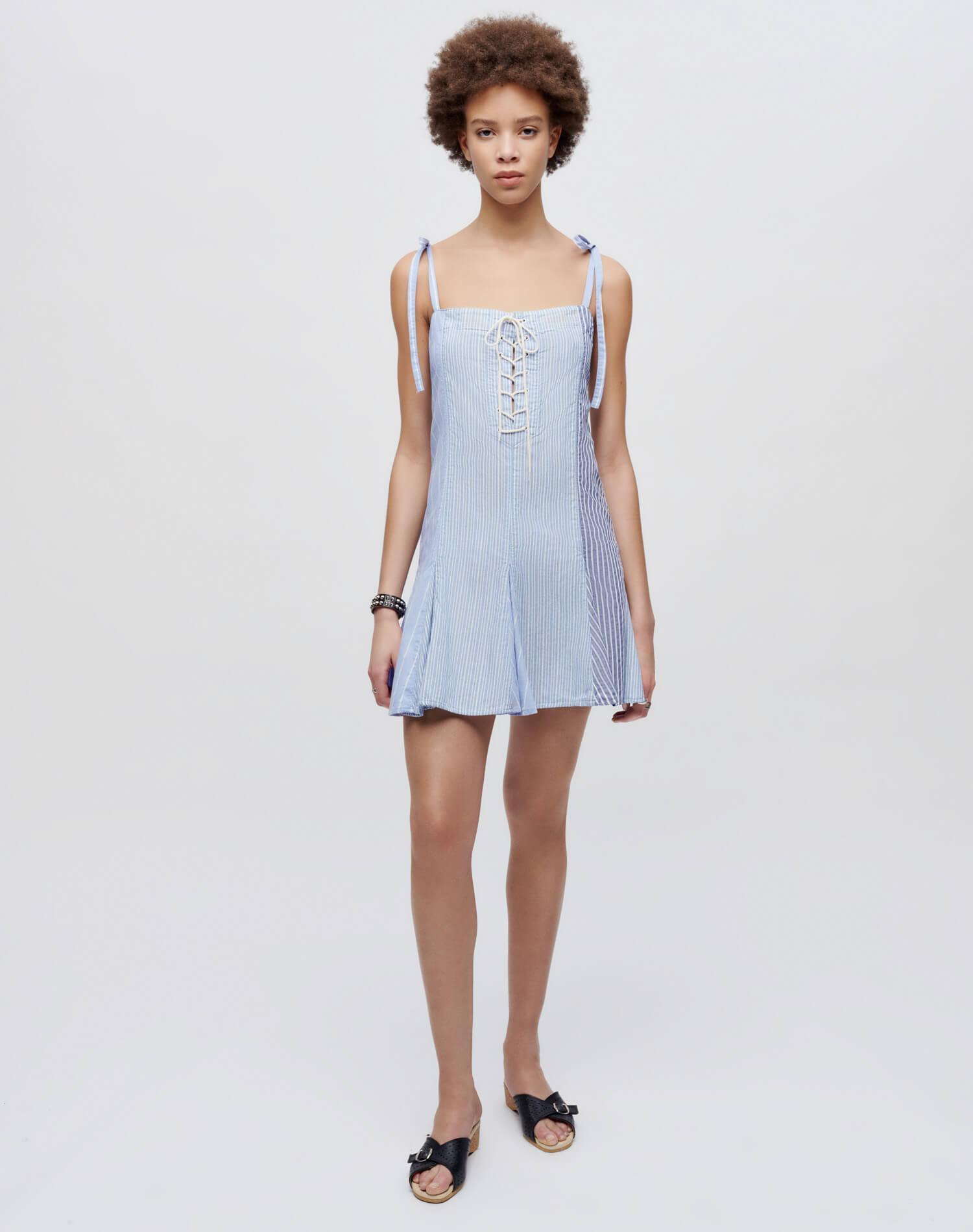 Flounce Dress - Banker Stripe Multi Female Product Image