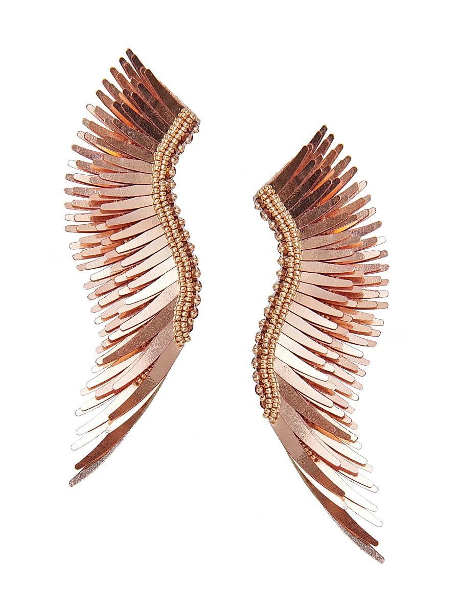 Womens Madeline Rose-Goldtone & Mixed-Media Wing Earrings Product Image