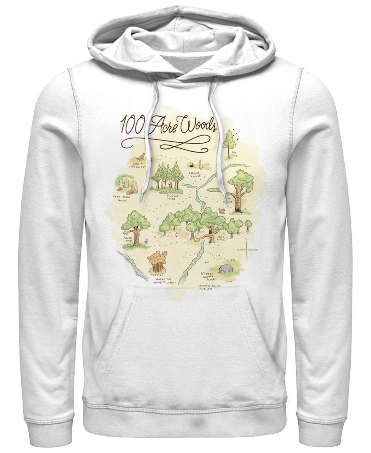 Disney's Winnie The Pooh Men's 100 Acre Woods Map Hoodie, Size: XL, White Product Image
