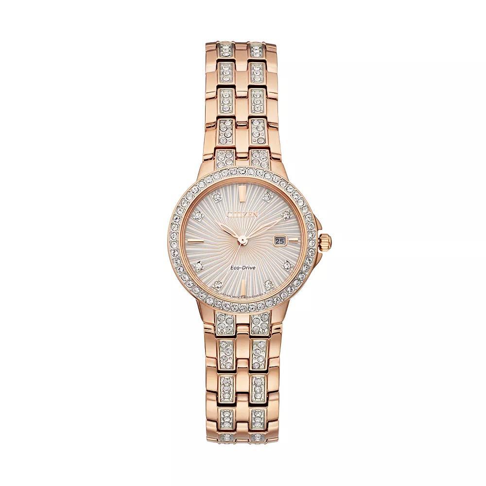 Citizen Eco-Drive Womens Silhouette Crystal Stainless Steel Watch - EW2340-58A Two Tone Product Image