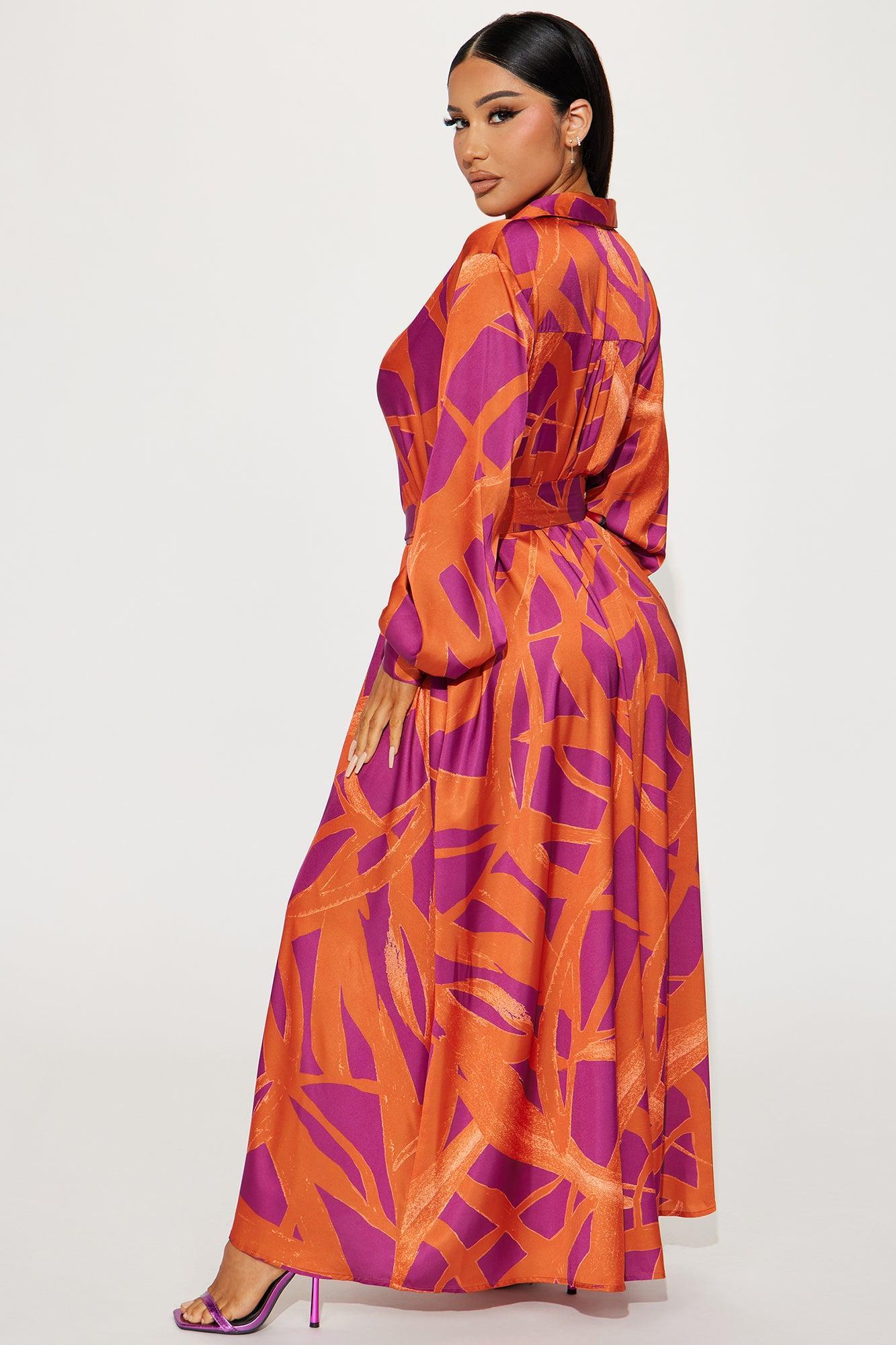 A Night In Santorini Maxi Dress - Rust/combo Product Image