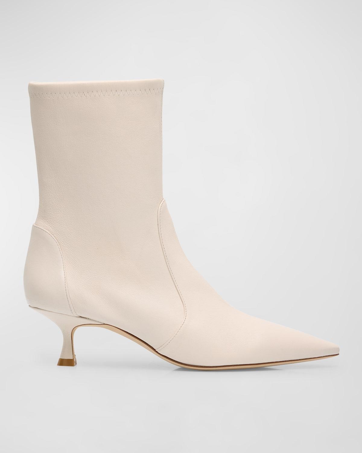 Naomi Stretch Leather Ankle Booties Product Image
