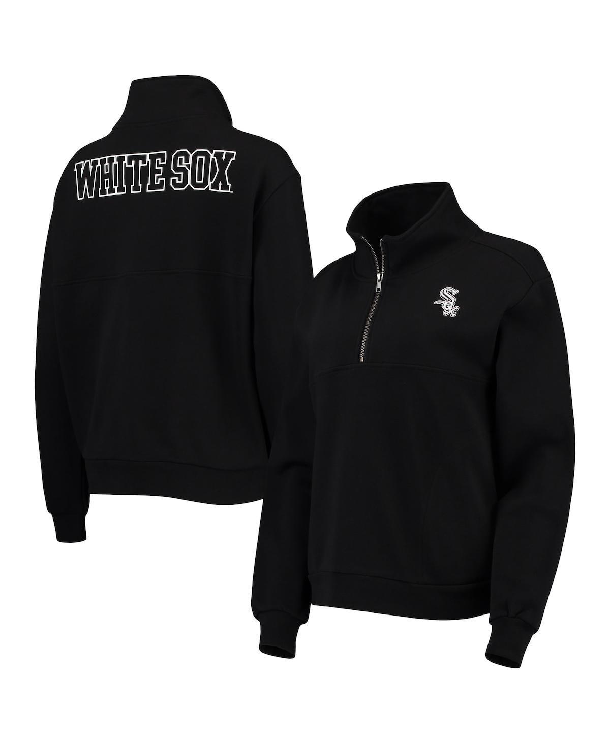 Women's The Wild Collective Black Chicago White Sox Two-Hit Quarter-Zip Pullover Top, Size: Small Product Image