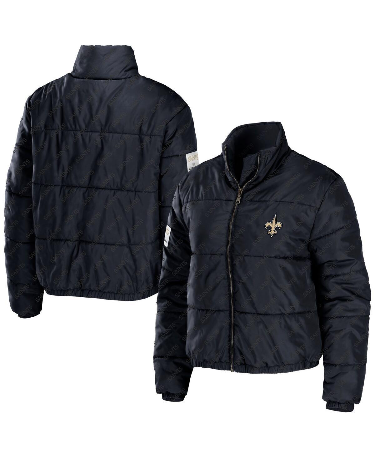 Women's WEAR by Erin Andrews Green Green Bay Packers Puffer Full-Zip Cropped Jacket, Size: Medium Product Image