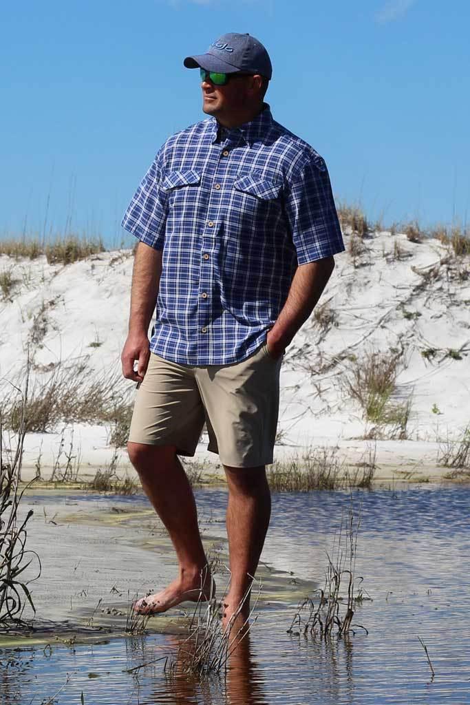 Mojo Sportswear Company Coastal Plaid Short Sleeve Men's Fishing Shirt Product Image