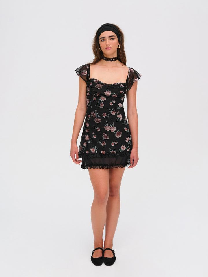Aigrette Mini Dress — Black Product Image