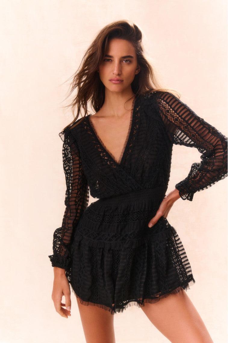 Alonsa Lace-Detailed Mini Dress - CREAM Product Image