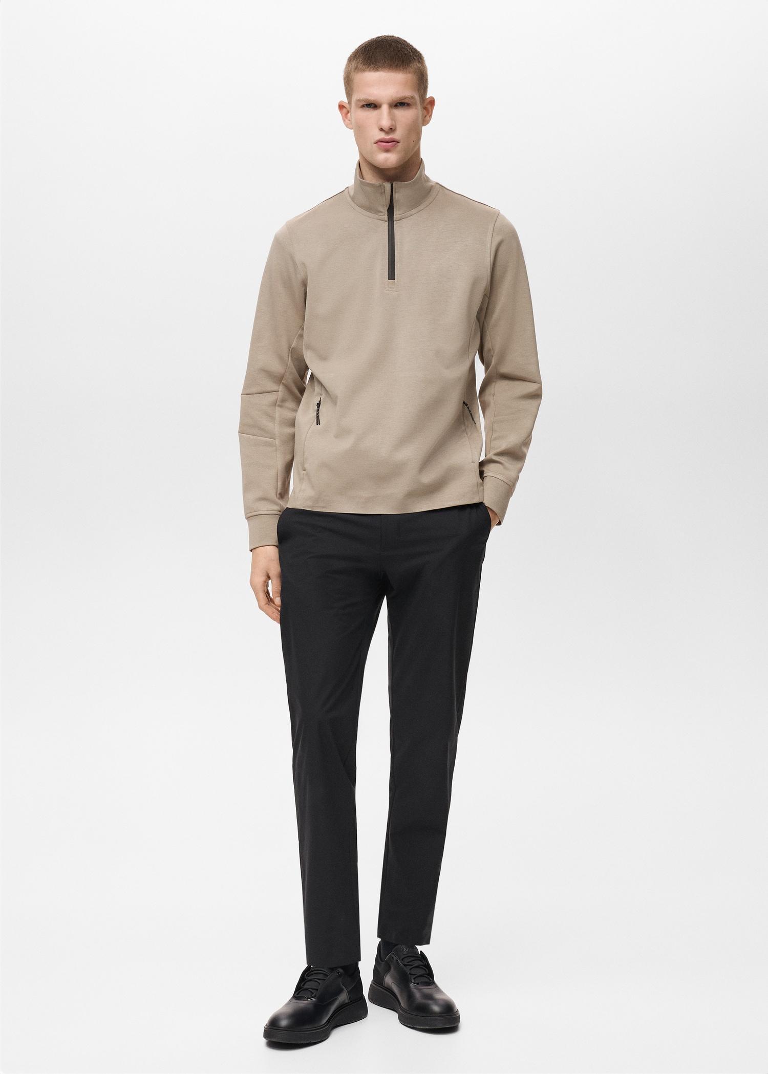 COOLMAX® zip-up sweatshirt - Men | MANGO USA Product Image