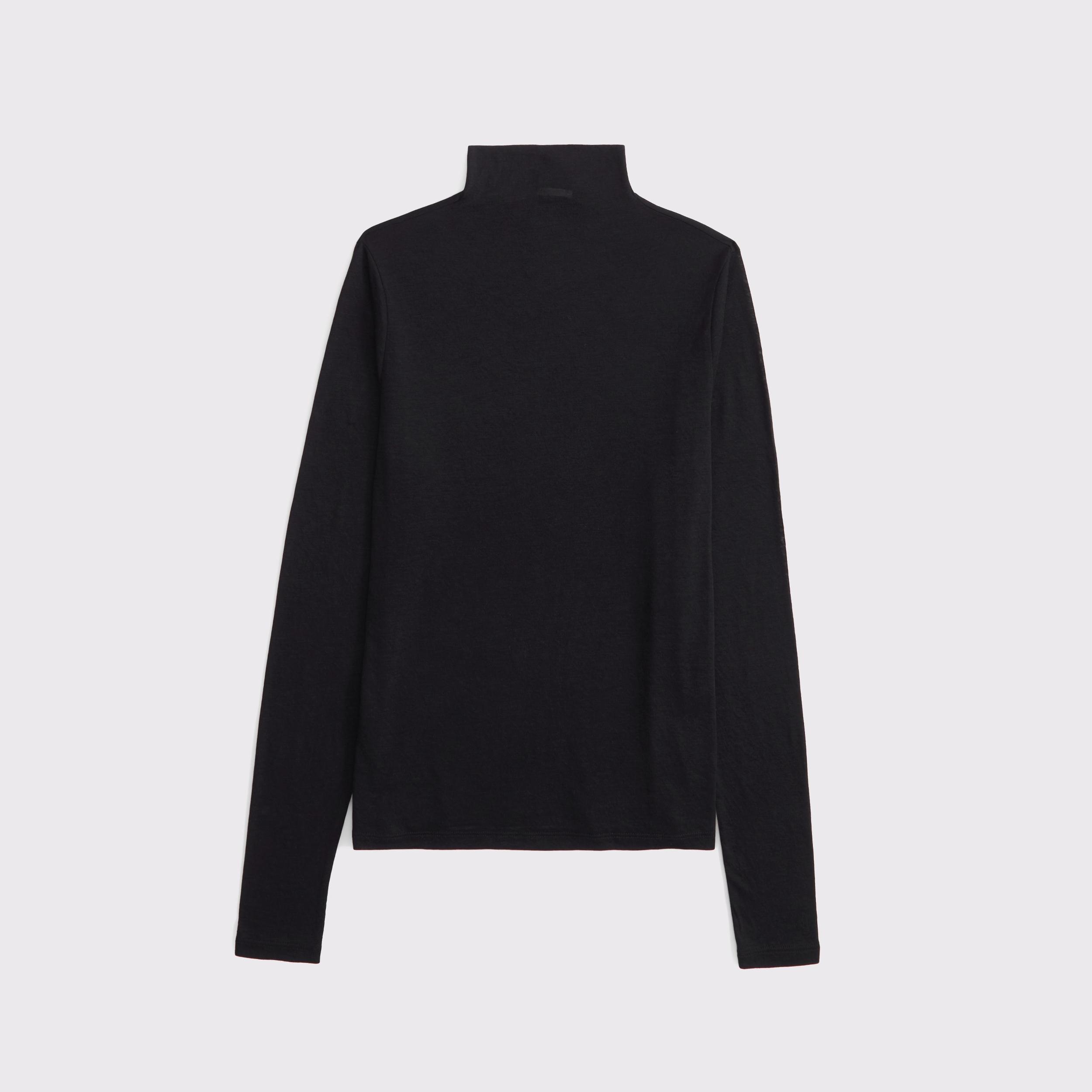 Long-Sleeve Grown-On Mockneck Top Product Image