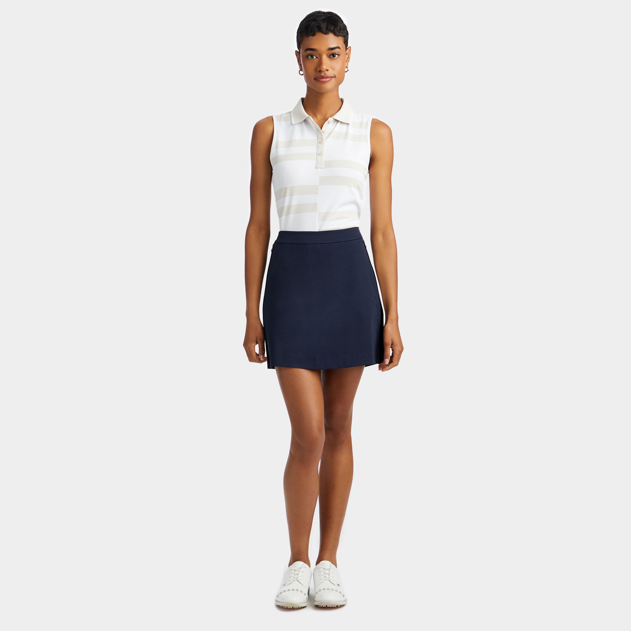 OFFSET STRIPE TECH PIQUÉ SLEEVELESS POLO Product Image