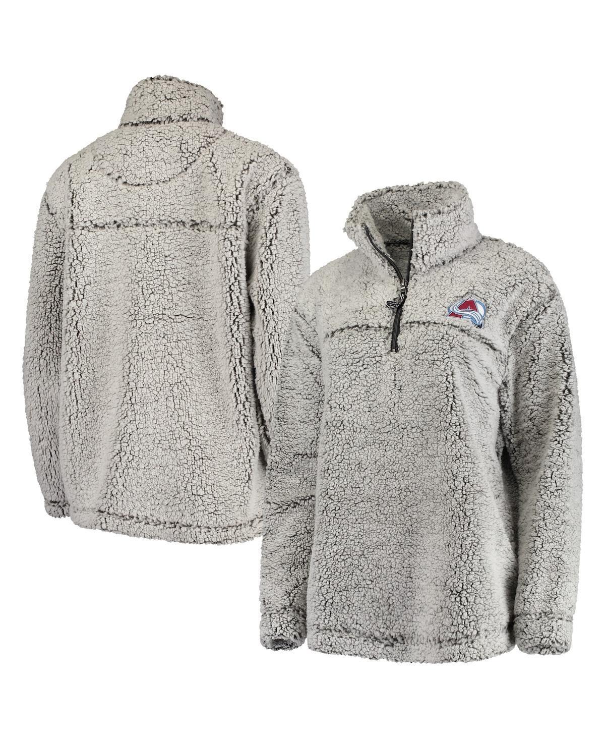 Women's G-III 4Her by Carl Banks Gray Colorado Avalanche Sherpa Quarter-Zip Pullover Jacket, Size: XL, Grey Product Image