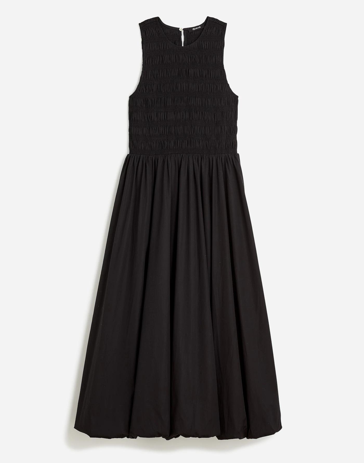 The Melody Bubble-Hem Smocked Midi Dress in Poplin Product Image