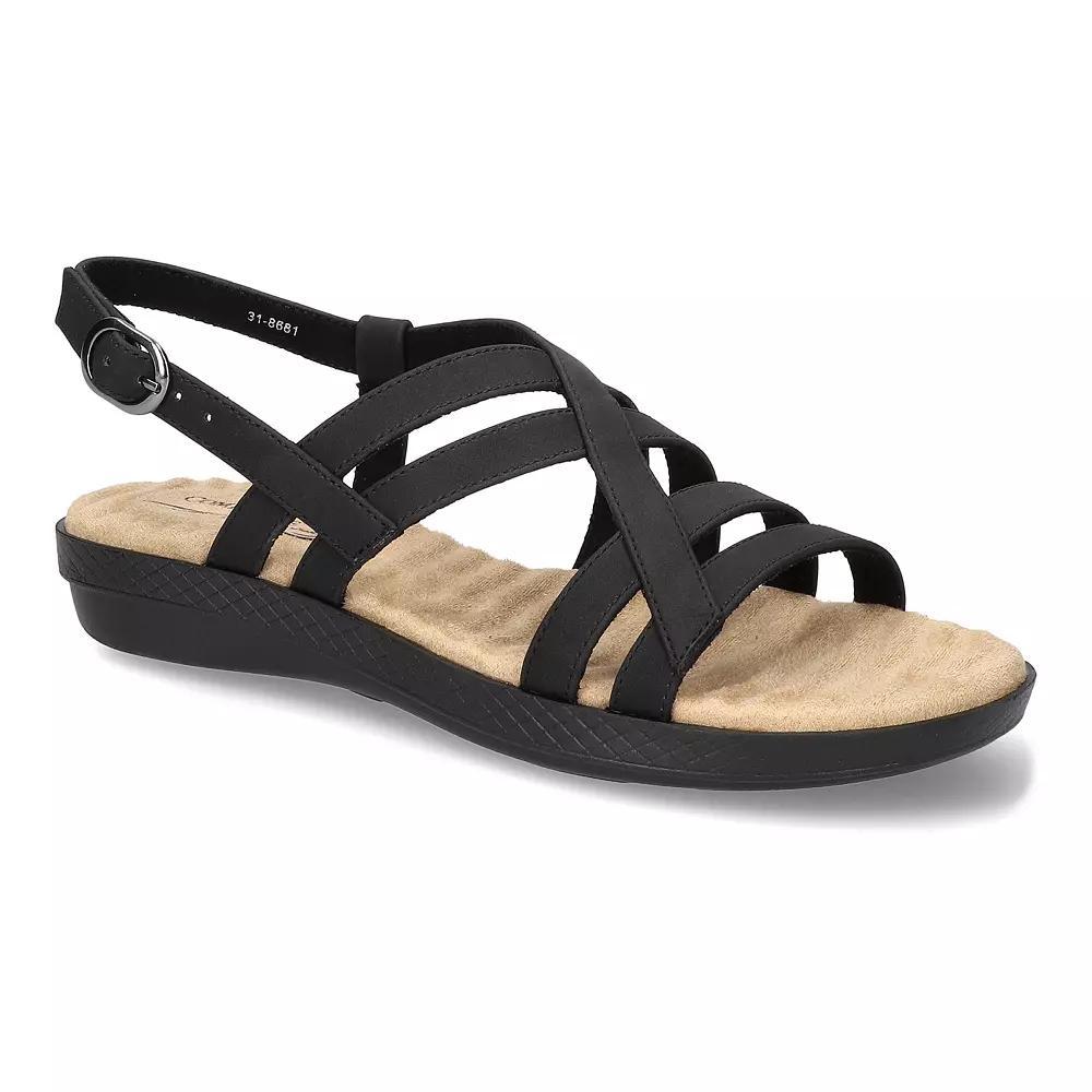 Easy Street Lobo Women's Strappy Slingback Sandals, Size: 8.5, Black Product Image