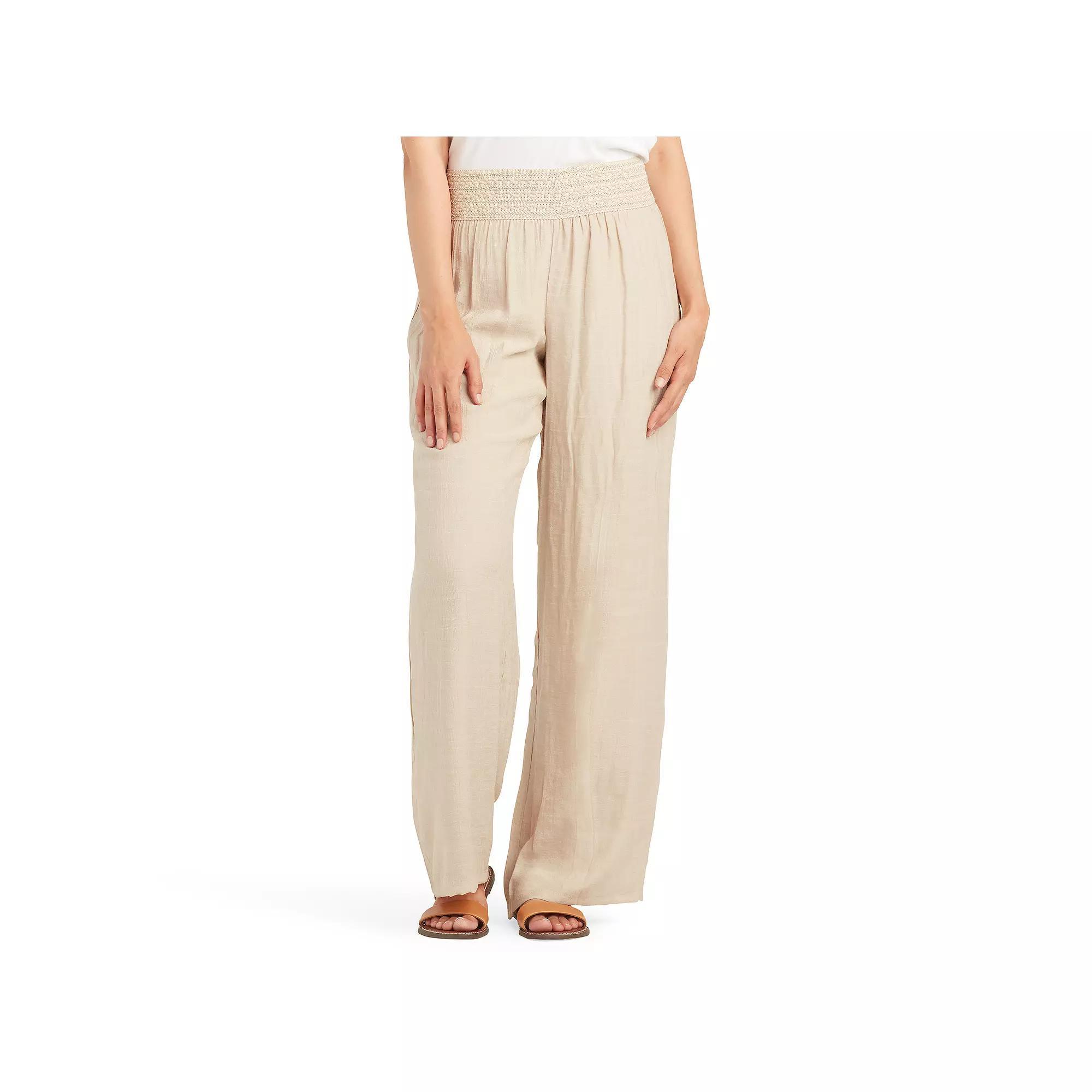Women's AB Studio Elastic Waistband Lined Pants, Size: XL, Off White Product Image