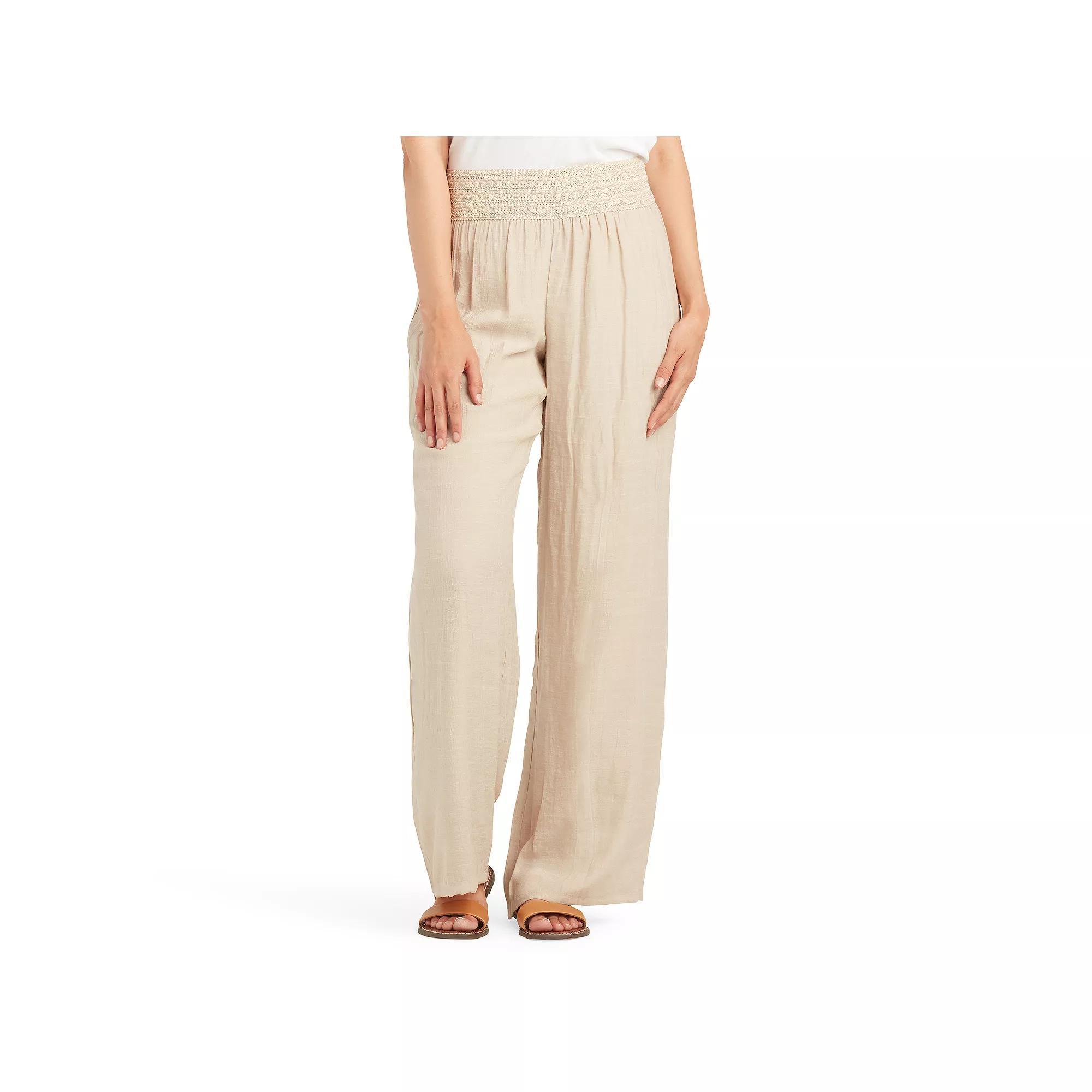Women's AB Studio Elastic Waistband Lined Pants, Size: XL, Off White Product Image
