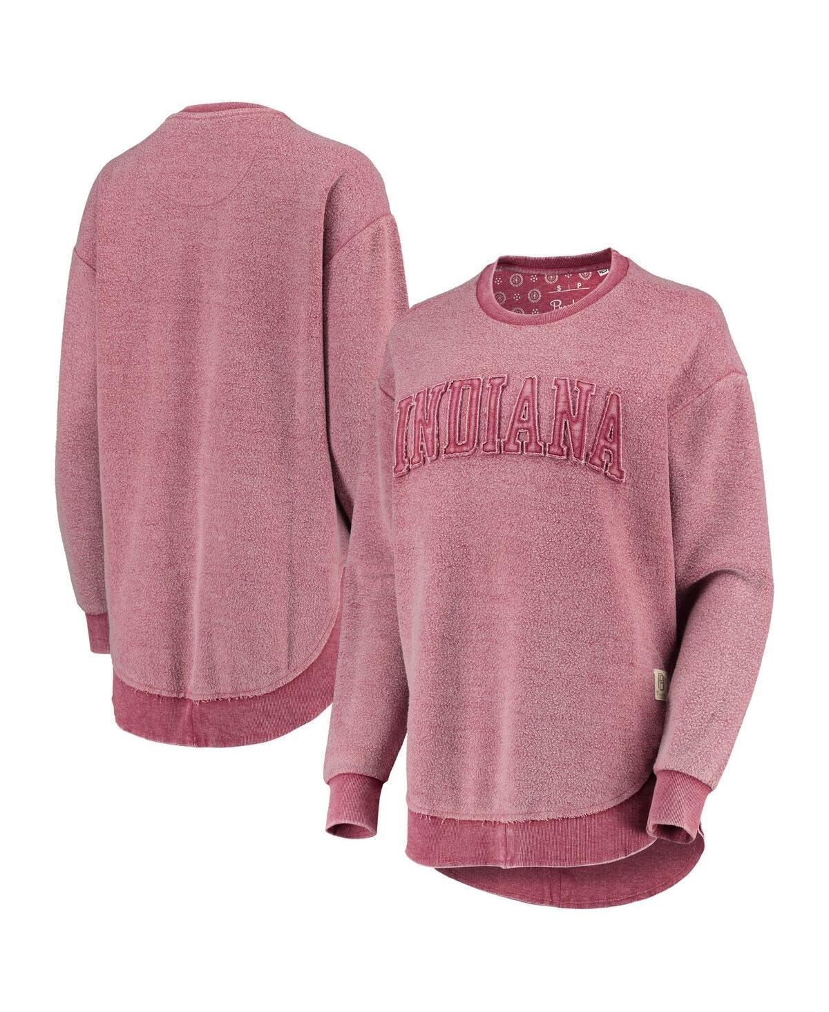 Women's Pressbox Crimson Indiana Hoosiers Ponchoville Pullover Sweatshirt, Size: Small, Red Product Image