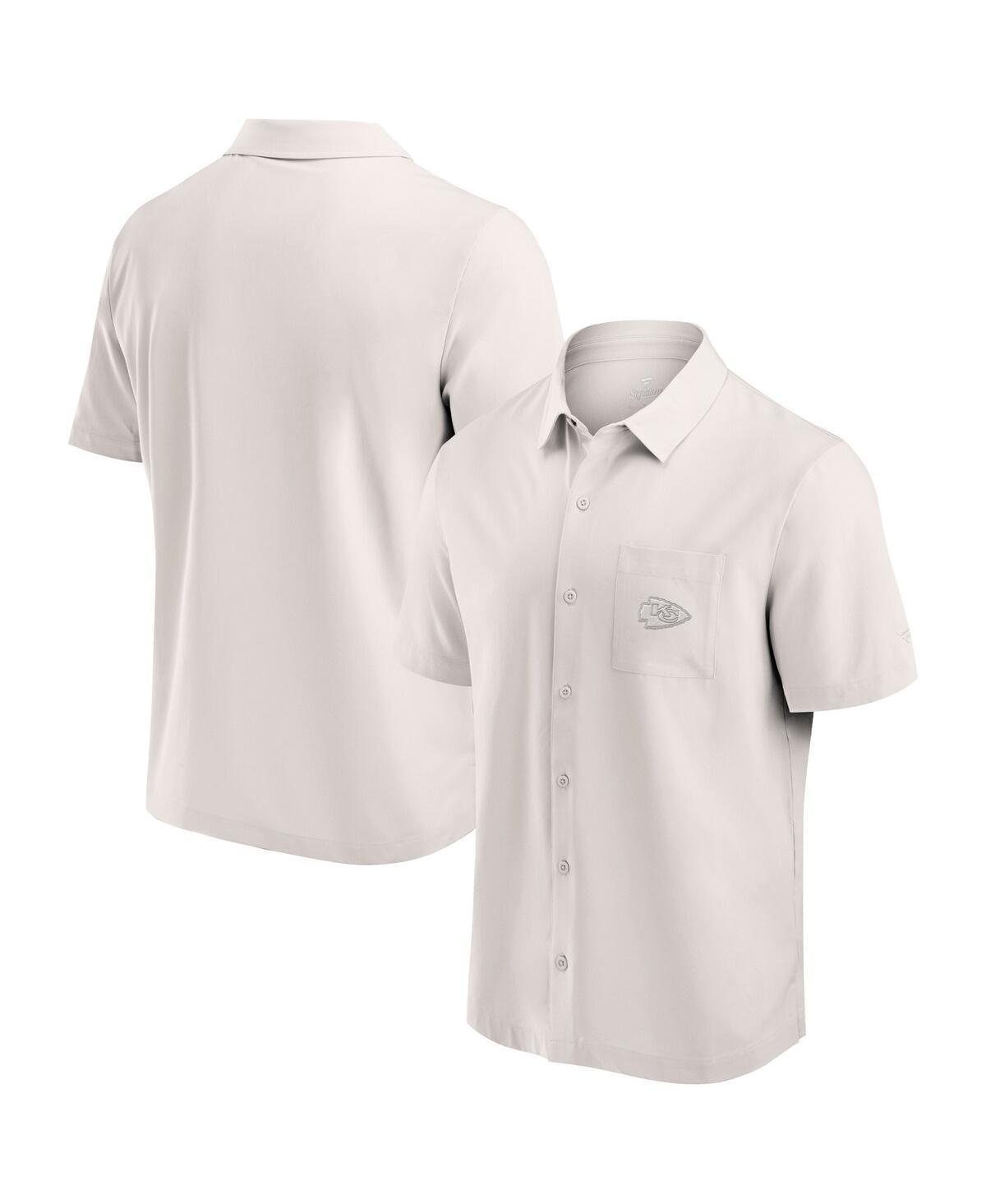 Men's Fanatics Cream Kansas City Chiefs Front Office Button-Up Shirt, Size: Small, Beige Product Image