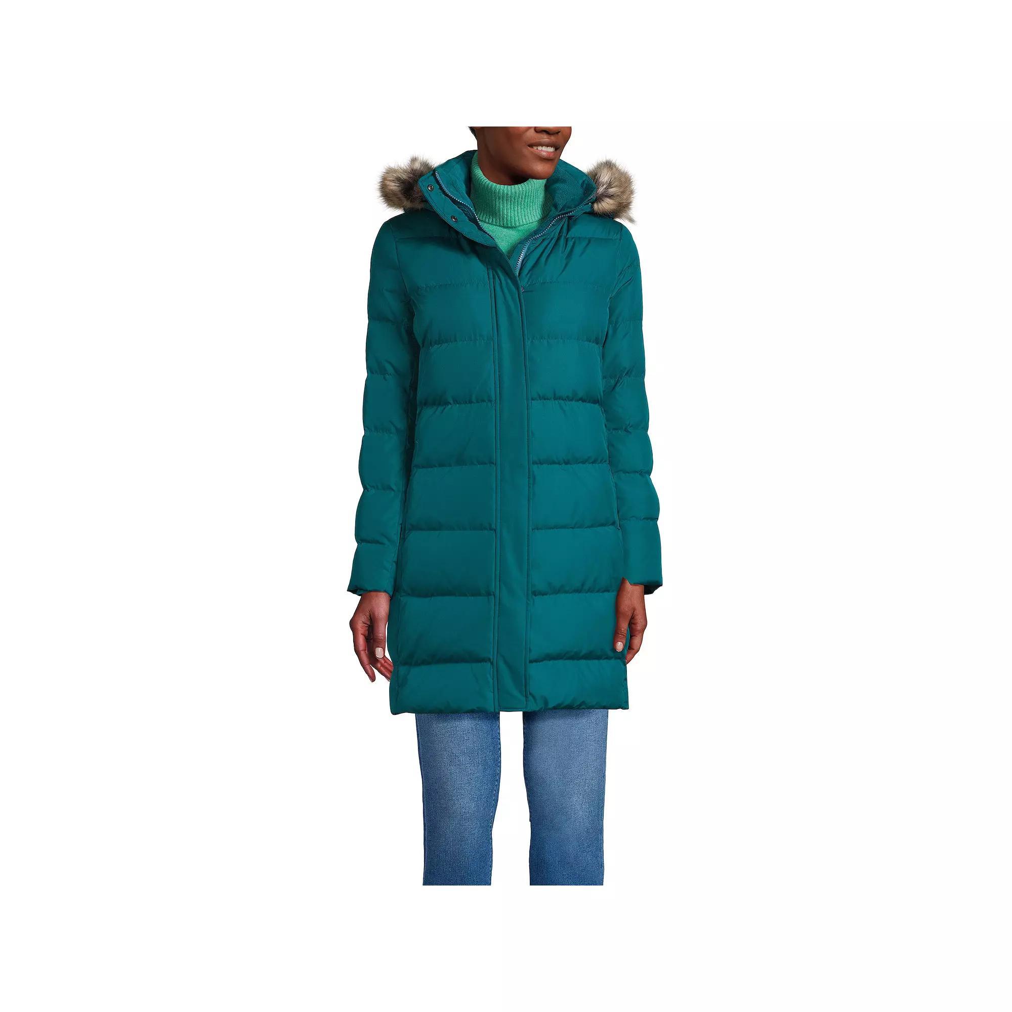 Women's Lands' End Down Winter Coat, Size: Small, Evening Blue Product Image