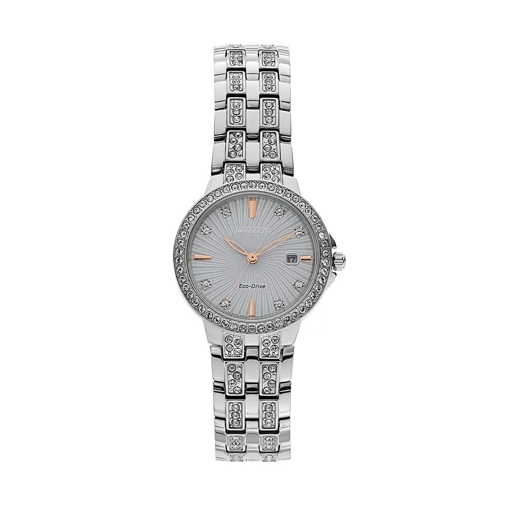 Citizen Eco-Drive Womens Silhouette Crystal Stainless Steel Watch - EW2340-58A Two Tone Product Image