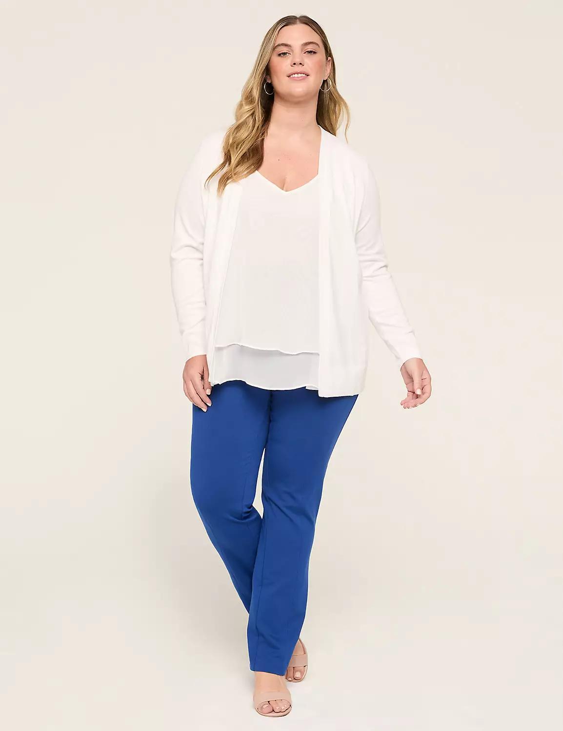 Ponte Pull-On Straight Pant Product Image