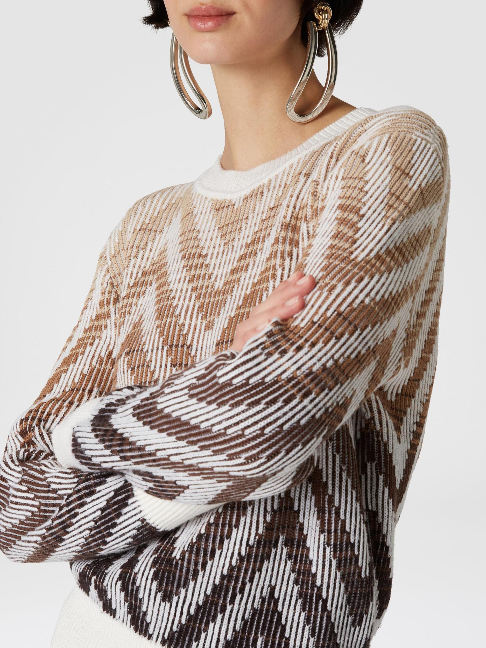 Chevron ribbed wool and cotton pullover Product Image
