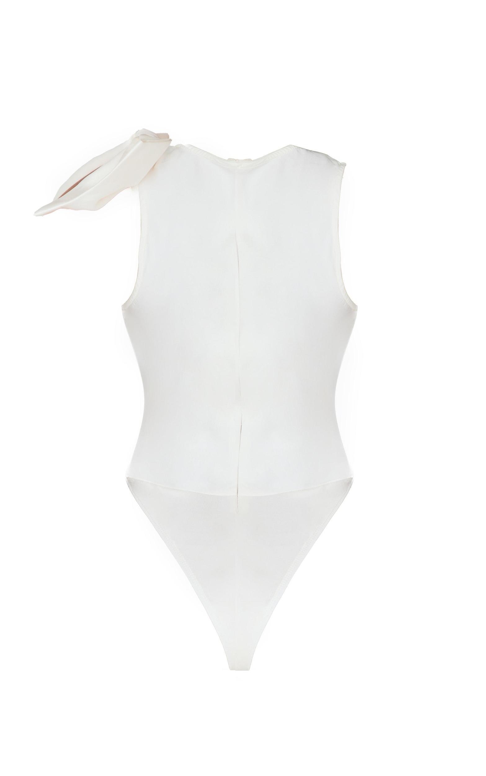Petite Cream Bow Detail Bodysuit Product Image