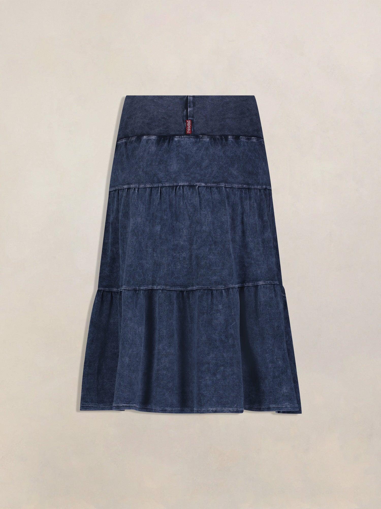 Hard Tail Tiered Knee Length Skirt T-229 Product Image