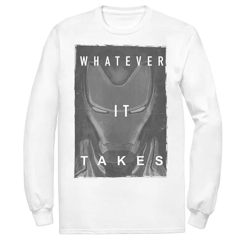 Men's Marvel Avengers Endgame Iron Man Dark Poster Long Sleeve Graphic Tee, Size: XL, White Product Image