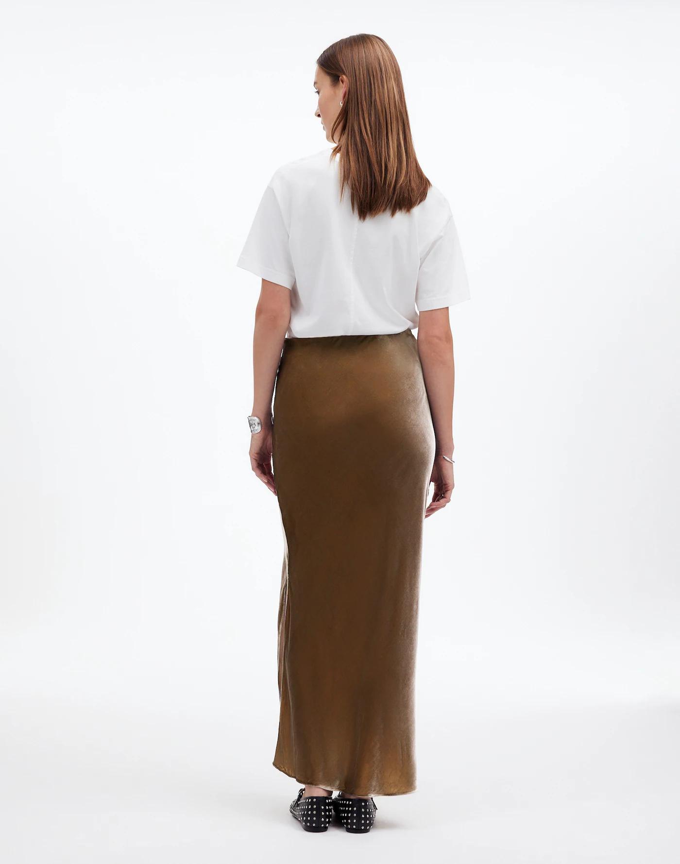 Velvet Maxi Slip Skirt Product Image