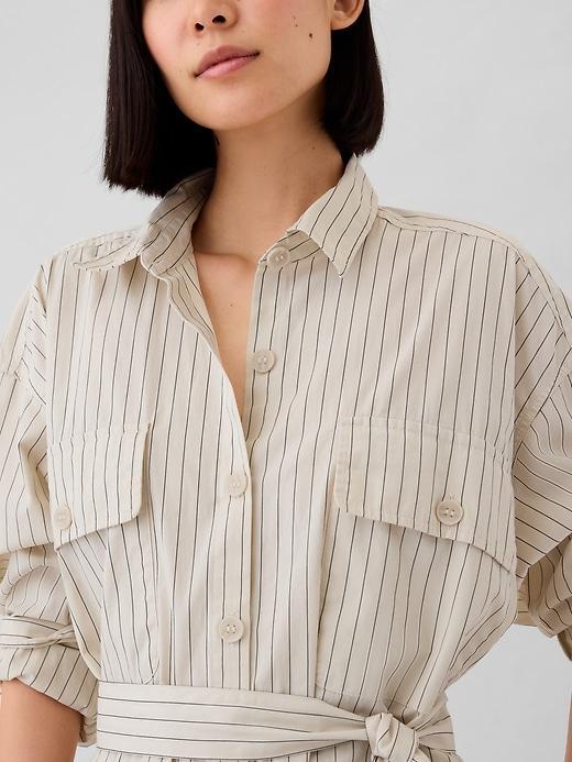 Organic Cotton Striped Mini Shirtdress Product Image