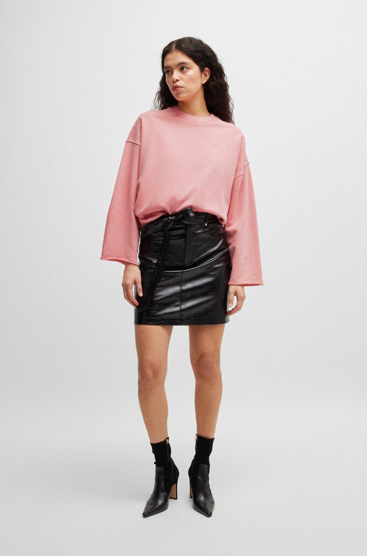 Cotton-terry sweatshirt with drawcord cuffs Product Image