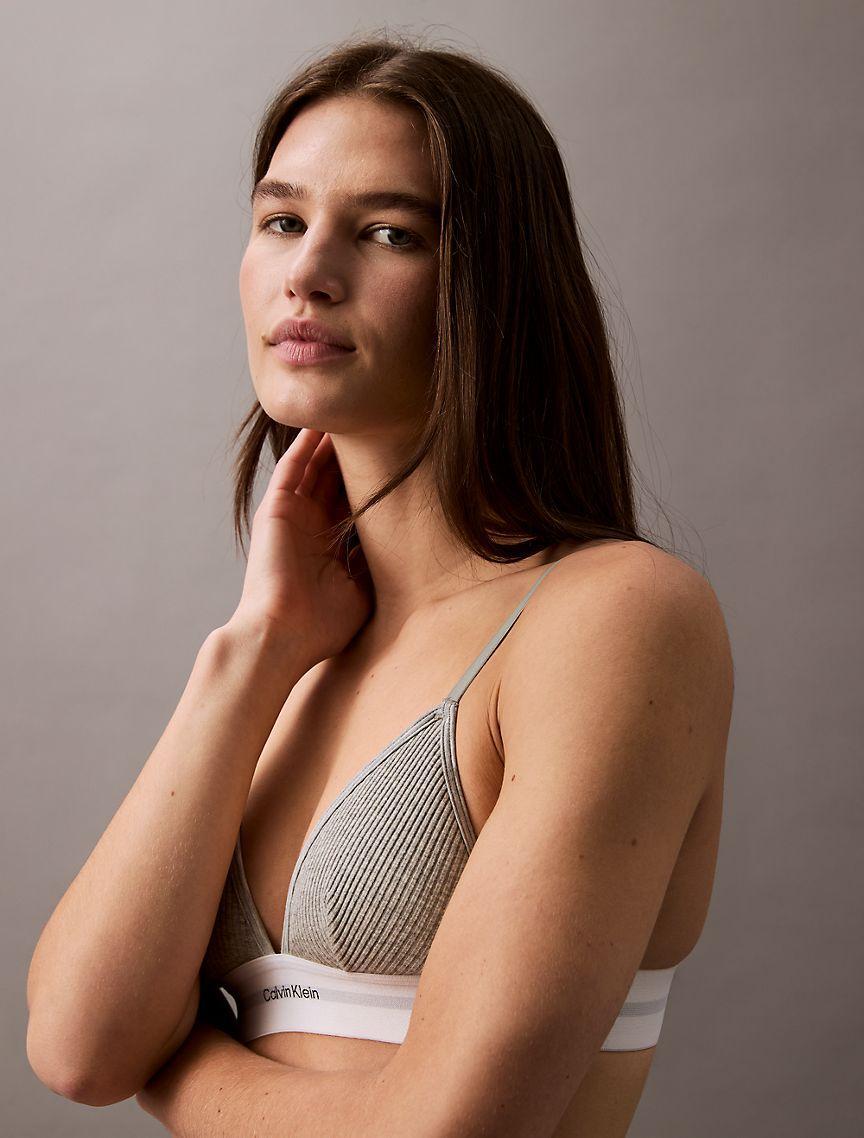 Cotton Modal Stretch Rib Unlined Triangle Bralette Product Image