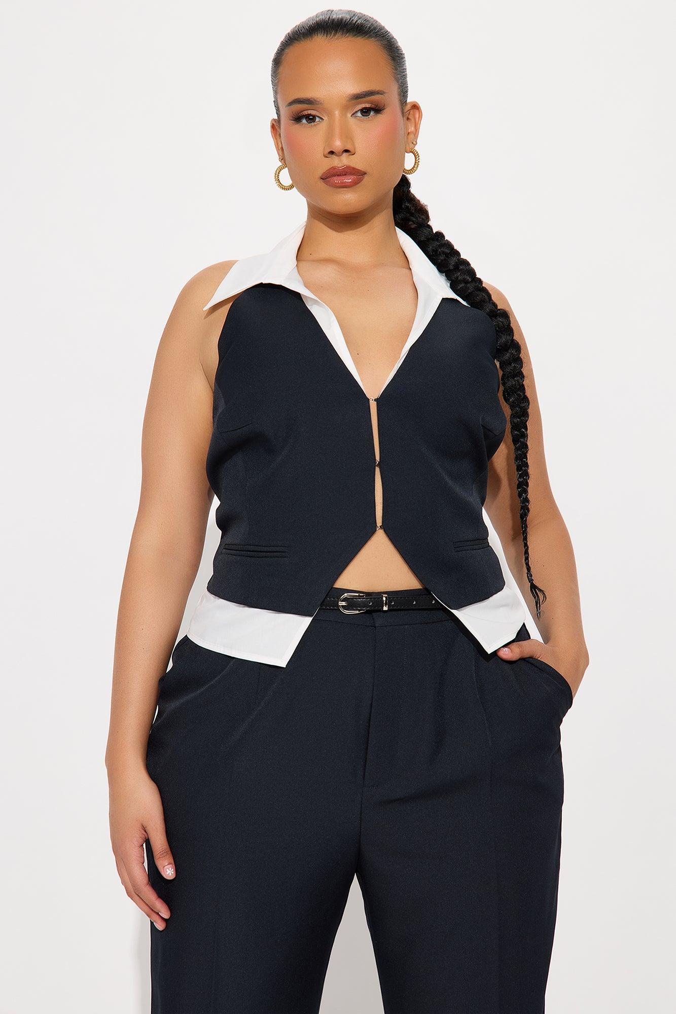 Yes Your Honor Vest Pant Set - Navy Product Image