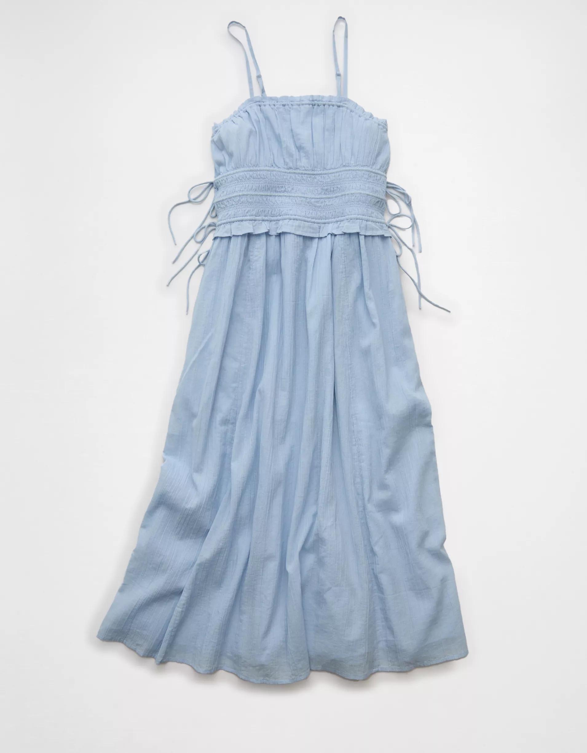 AE Corded Smocking Midi Dress Product Image