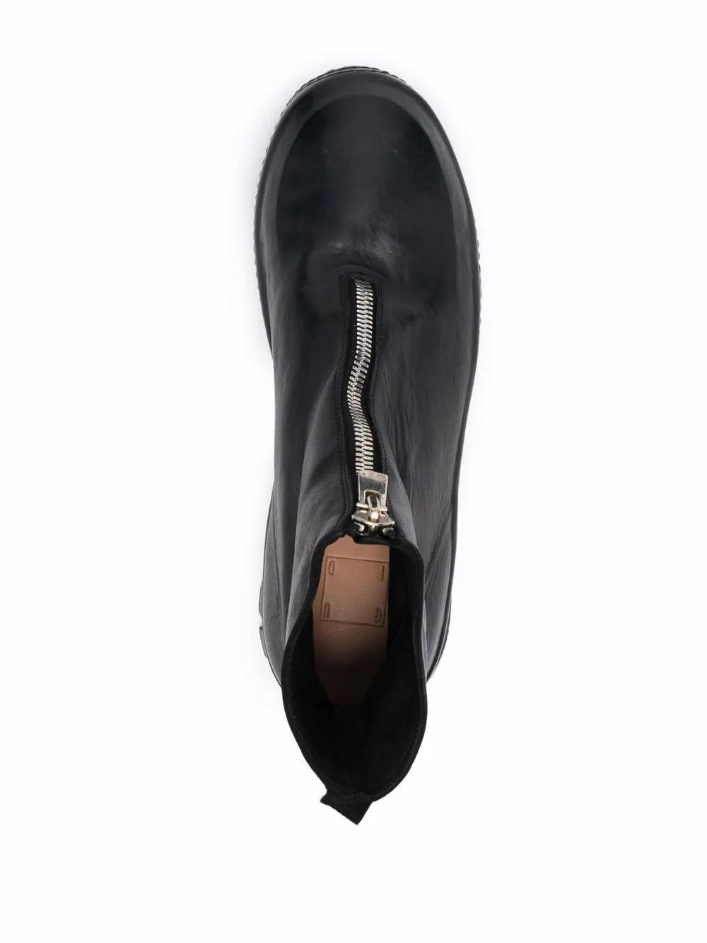zipped leather ankle boots Product Image