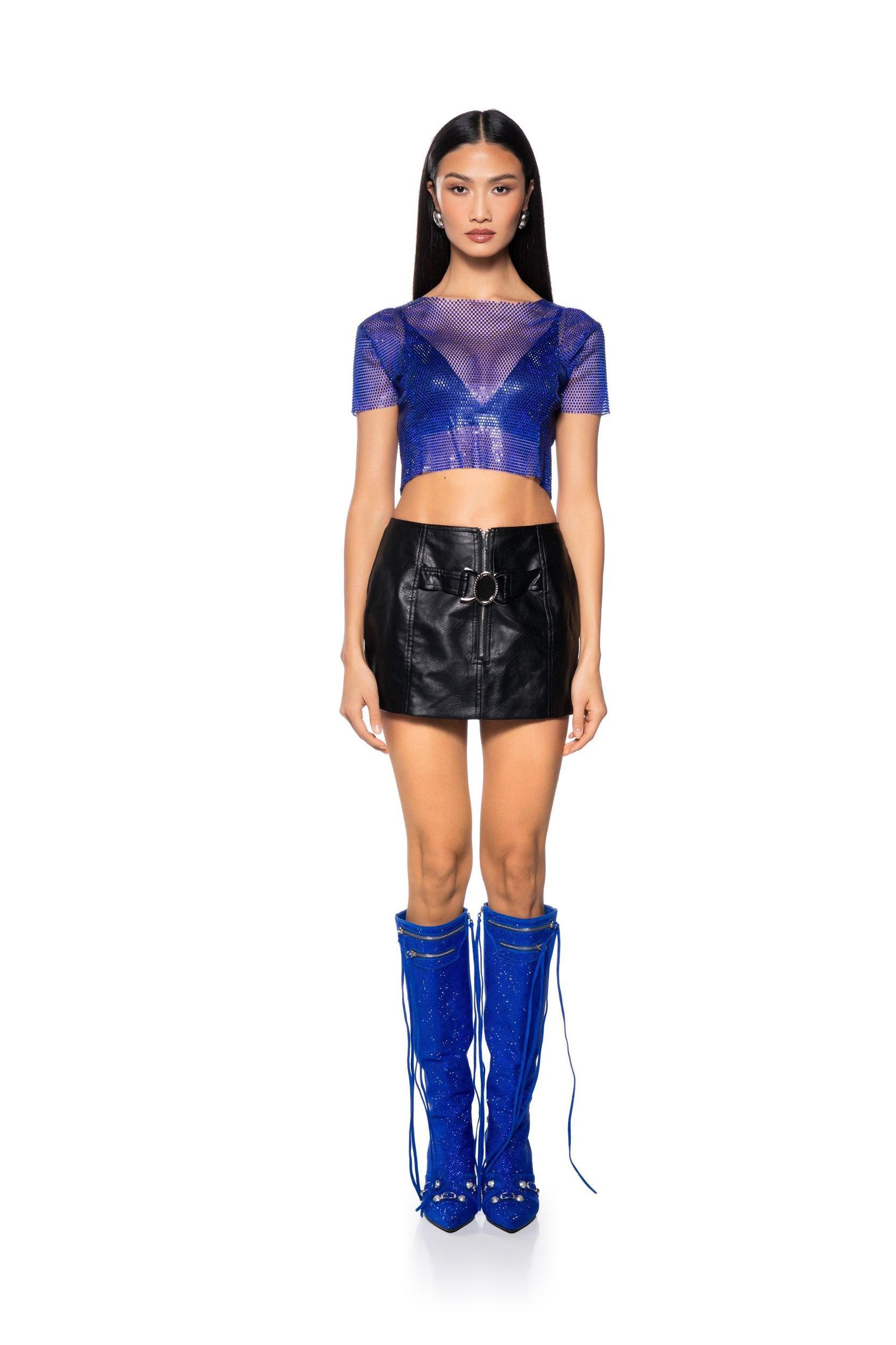 SILENT MOVES OPEN BACK RHINESTONE TOP Product Image